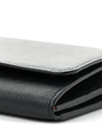 Saffiano Bi-Color Wallet On Chain Black Fuoco