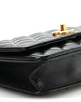 Lambskin Quilted Pillow Crush Wallet On Chain WOC Black