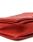 Calfskin Quilted Large Boy Flap Red