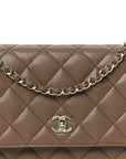 Caviar Quilted CC Turnlock Wallet On Chain WOC Brown
