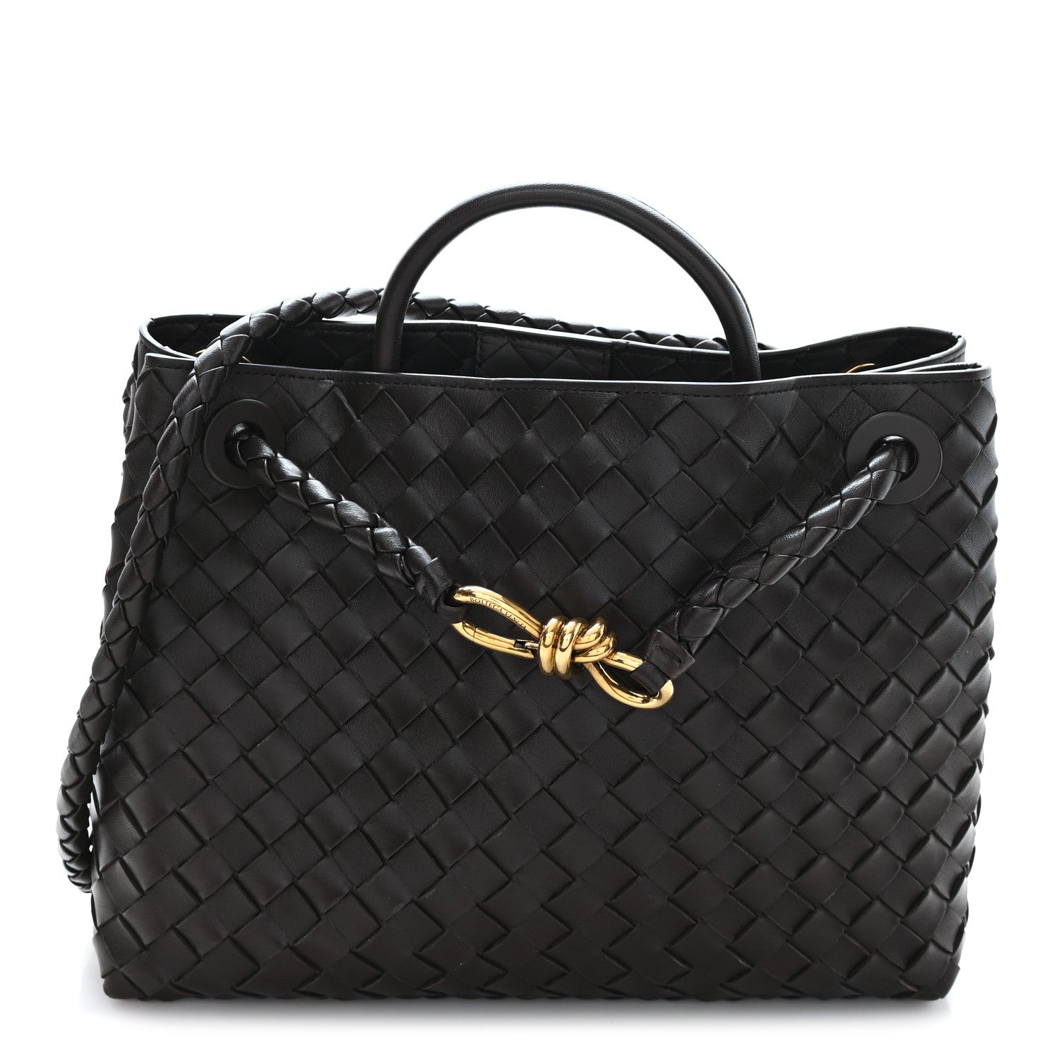 Nappa Intrecciato Medium Andiamo Shoulder Bag Fondant