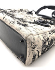 Calfskin Toile de Jouy Carnivora Medium Lady D1OR White Black