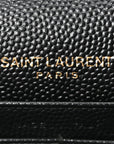 Grain De Poudre Matelasse Chevron Monogram Envelope Chain Wallet Black
