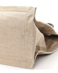 Linen Calfskin Small Rive Gauche Tote Greggio Natural