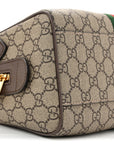 GG Supreme Monogram Web Small Ophidia Top Handle Bag  Beige Ebony