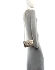 Metallic Lambskin Quilted Trendy CC Wallet On Chain WOC Gold