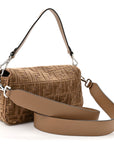 Velvet Jacquard FF Crystal Baguette Cappuccino