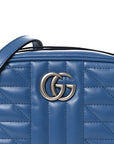 Calfskin Matelasse Aria Mini GG Marmont Chain Shoulder Bag Clear Blue