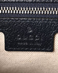 GG Supreme Monogram Textured Dollar Calfskin Web Studded Mini Ophidia Flap Shoulder Bag Beige Blue