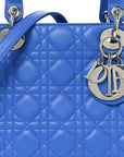 Lambskin Cannage Medium Lady D1OR Blue Persan