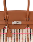 Toile Swift Broderie Shoulder Birkin Light 39 Gold Fauve Rose Pop Black