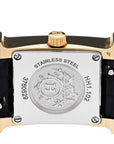 Stainless Steel Alligator Diamond Mother of Pearl 17.2mm Heure H Hour Quartz Watch Noir