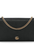 Calfskin Mini GG Marmont Chain Wallet Black