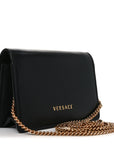 Vitello Mini Virtus Chain Clutch Black