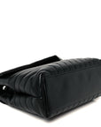 Calfskin Y Quilted Monogram Monochrome Medium Loulou Chain Satchel Black