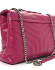 Calfskin Y Quilted Monogram Medium Loulou Chain Satchel Freesia