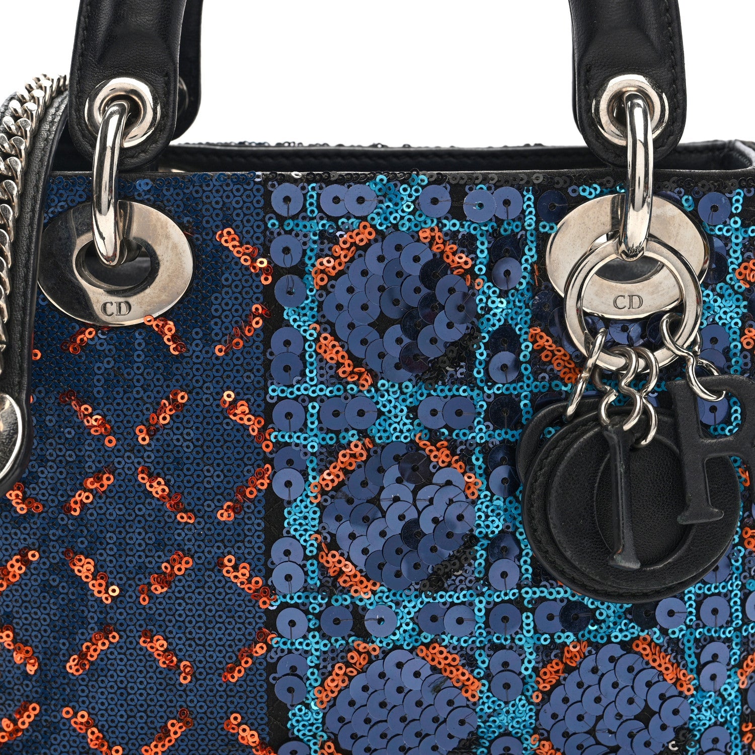 Sequin Lambskin Esprit Tokyo Mini Lady D1OR Blue Multicolor