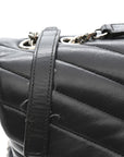 Calfskin Y Quilted Monogram Medium Loulou Chain Satchel Storm