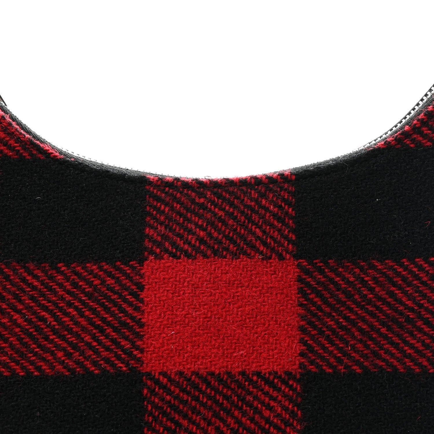 Wool Tartan Medium Ava Triomphe Shoulder Bag Red Black