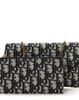 Oblique Saddle Chain Long Wallet Blue