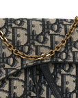 Oblique Small Saddle Chain Pouch Blue