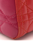 Lambskin Cannage Medium Bi-Color Lady D1OR Orange Fuchsia