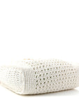 Raffia Crochet Woven Tote Bag White