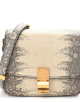 Lizard Small Classic Box Flap Bag Natural