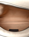 Vintage Effect Calfskin Matelasse Diagonal Small Torchon GG Marmont Chain Shoulder Bag Mystic White Blue Agata