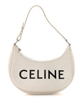 Smooth Calfskin Ava Logo Shoulder Bag White