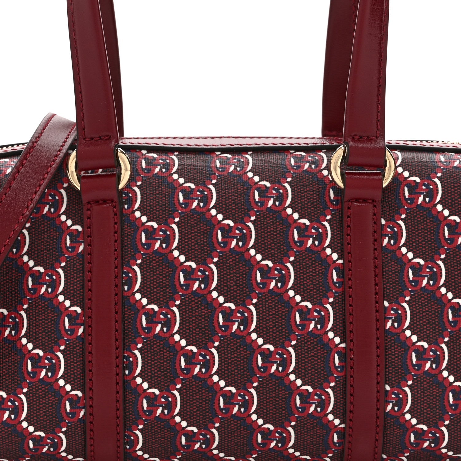 GG Shadow Monogram Ophidia Top Handle Bowler Bag  Rosso Ancora Red