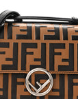 Vitello Dolce F is FNDI FF Embossed Micro Double Baguette Tobacco Black