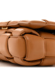 Nappa Maxi Intreccio Padded Cassette Crossbody Bag Caramel