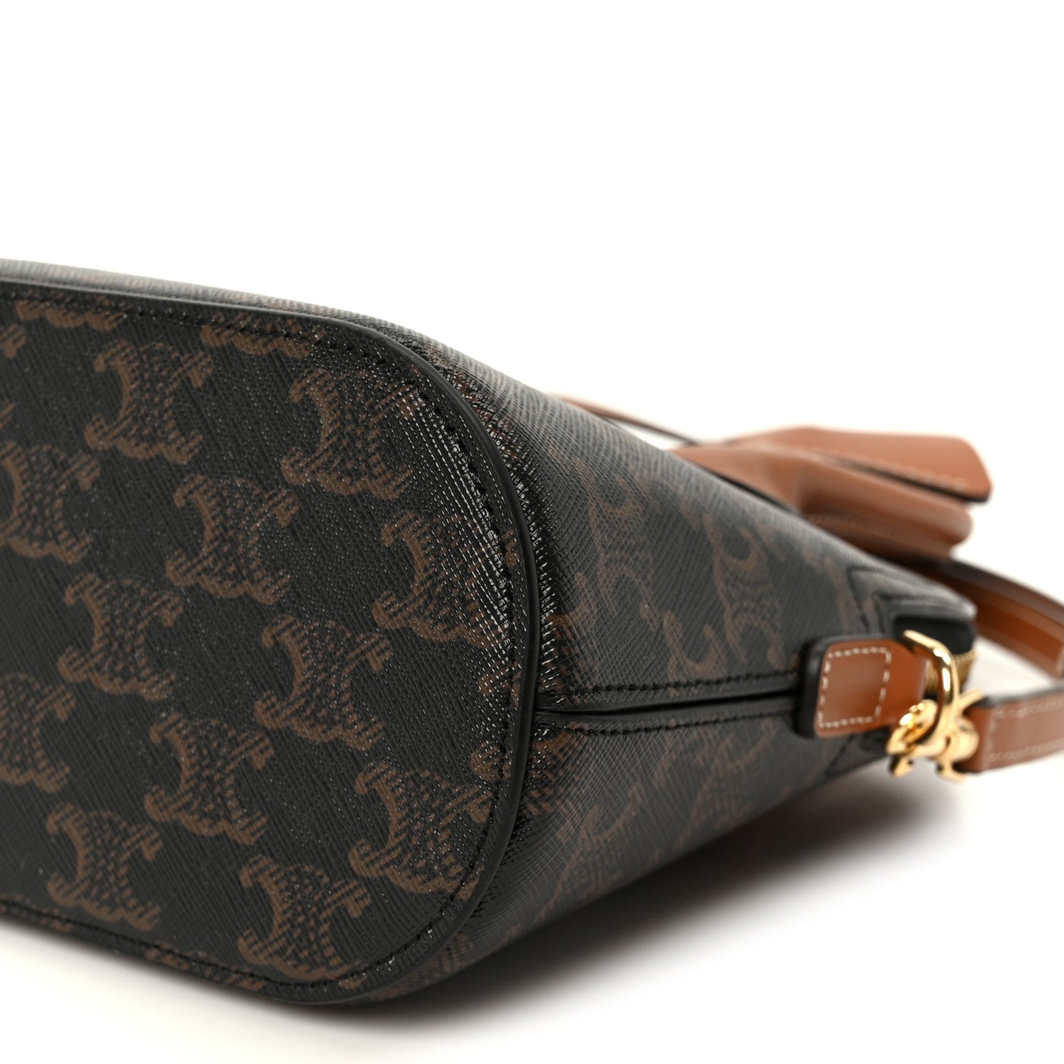 Canvas Calfskin Triomphe Teen Honorine Bag Tan