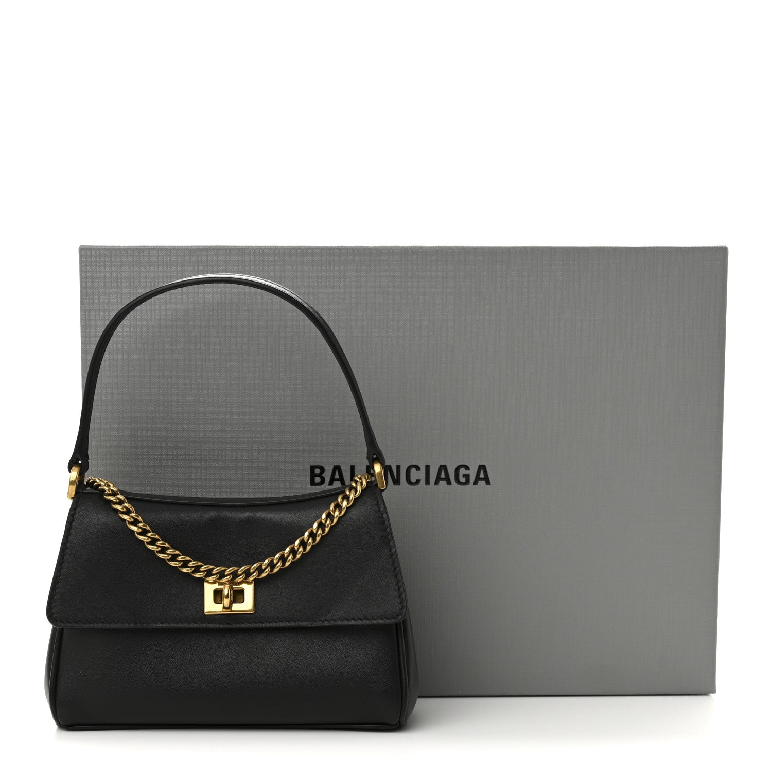 Natural Smooth Calfskin Nano Rodeo Top Handle Handbag Black