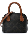 Canvas Calfskin Triomphe Mini Honorine Bag Tan