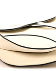Grained Calfskin Saddle Bag White