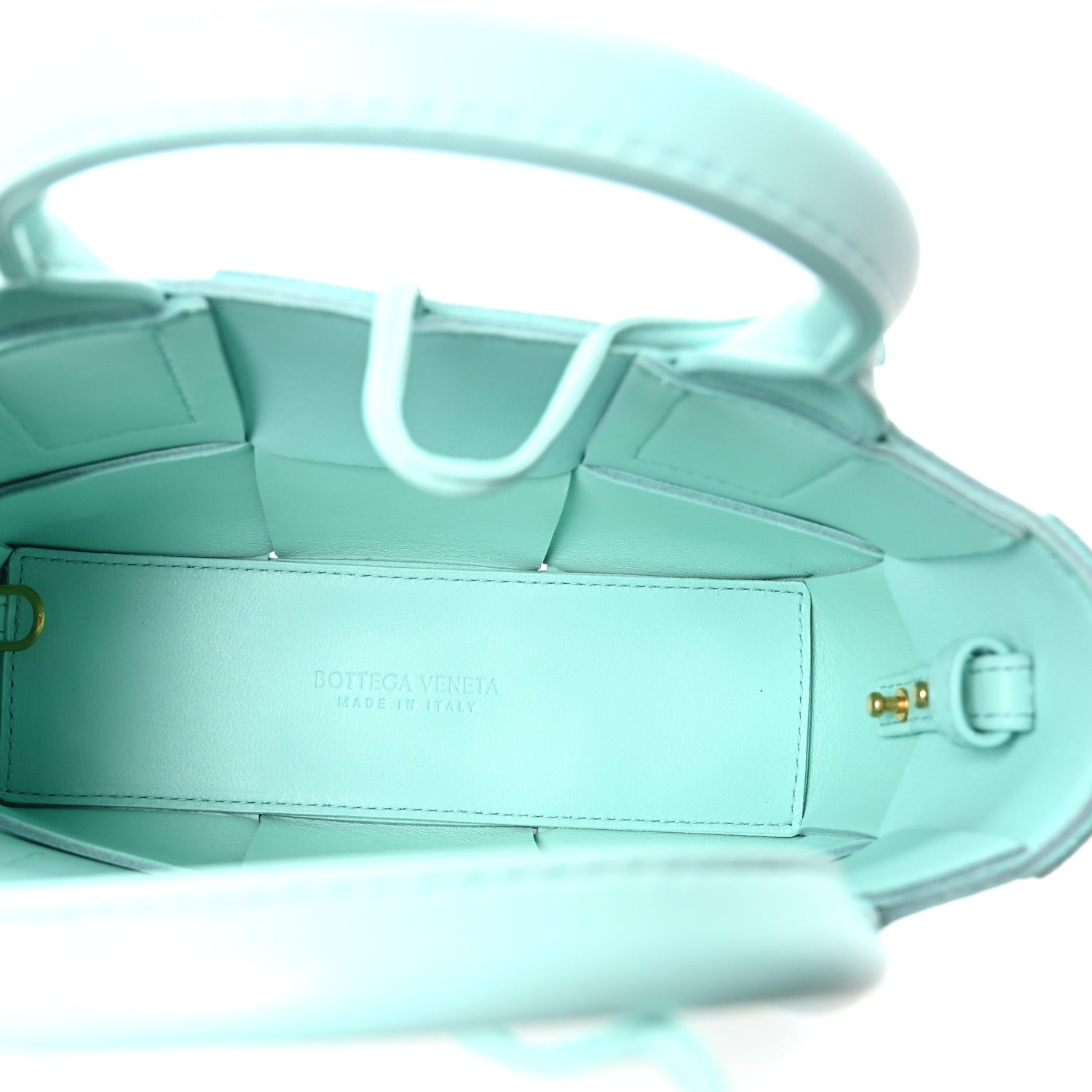 Grained Calfskin Maxi Intrecciato Mini Arco Tote Pale Blue