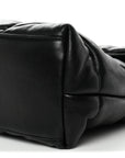 Lambskin Quilted Medium Loulou Puffer Monogram Chain Satchel Black