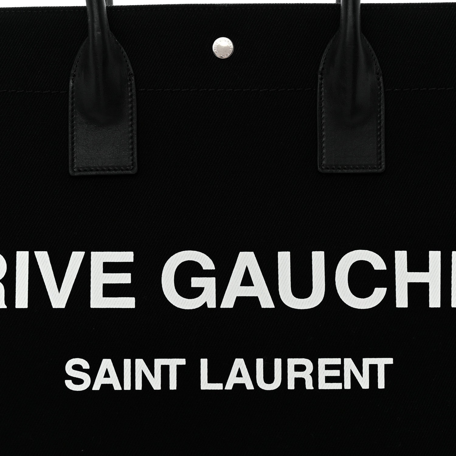 Linen Calfskin Rive Gauche Tote Black