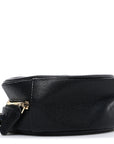 Caviar Quilted Round Filigree Crossbody Black
