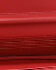 Grained Calfskin Quilted CC Box Wallet On Chain WOC Pink