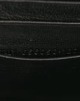 Shiny Calfskin Monochrome Crocodile Embossed Hourglass Chain Bag Black