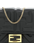 Nappa Matisse FF Embossed Nano Baguette Charm Black