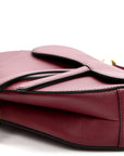 Grained Calfskin Saddle Bag Red