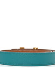 Swift Epsom 24mm Mini Constance H Belt 80 32 Bleu Paon Gold
