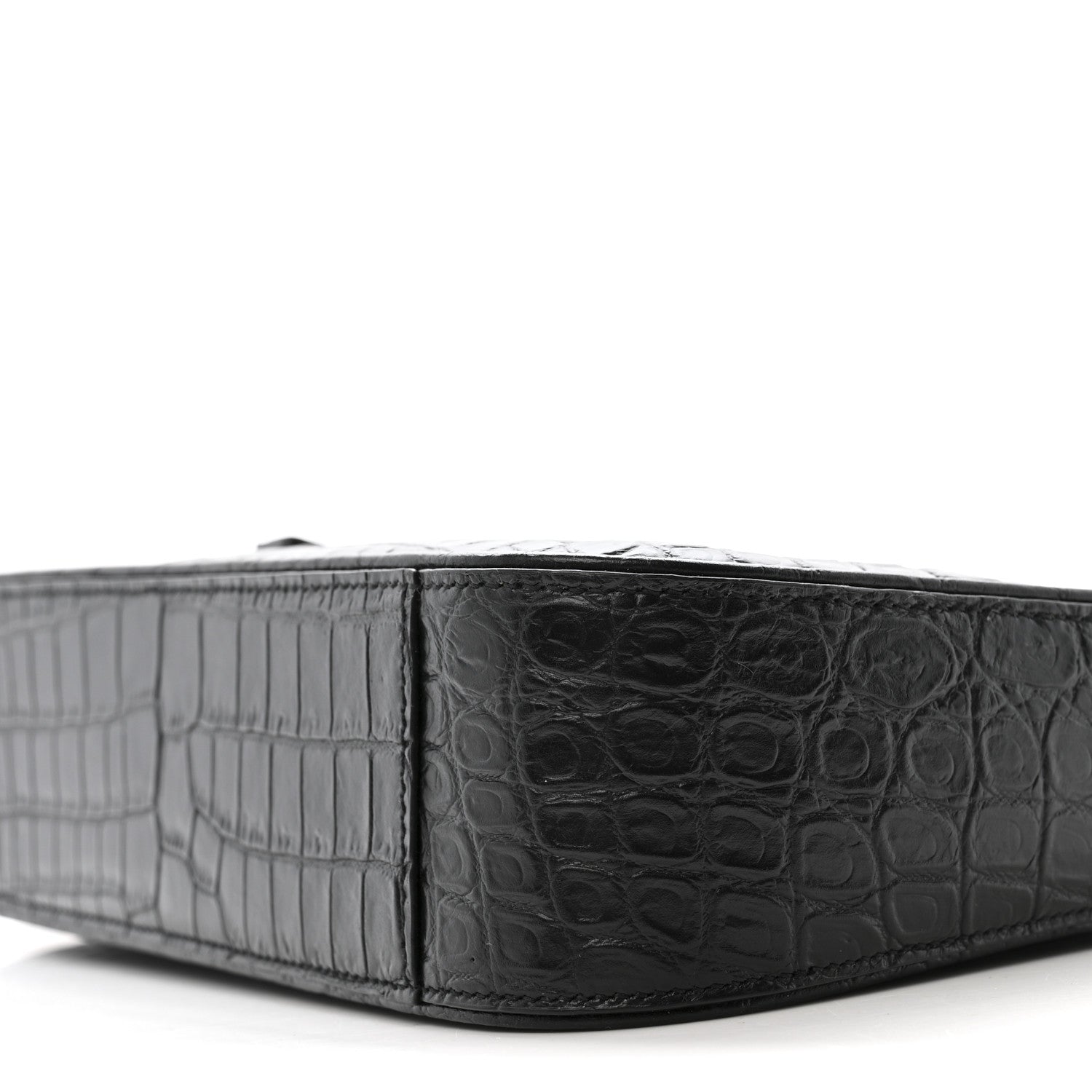 Calfskin Crocodile Embossed Le 5 A 7 Hobo Black