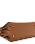 Grained Calfskin Small Sac De Jour Saddle Brown