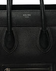 Drummed Calfskin Mini Luggage Black