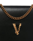 Vitello Mini Virtus Chain Clutch Black